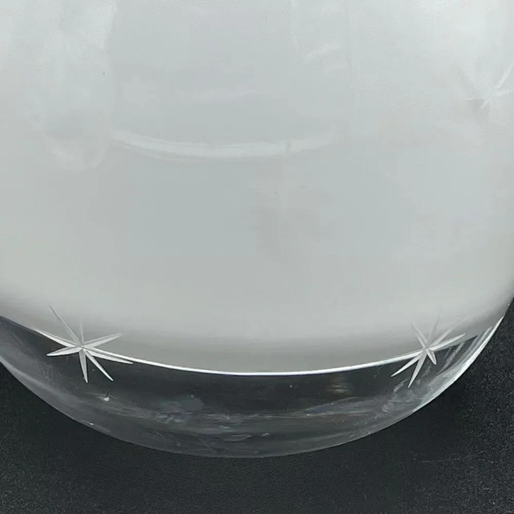 Crate & Barrel White Starburst Etched Glass Votive Candle Holder Poland MCM